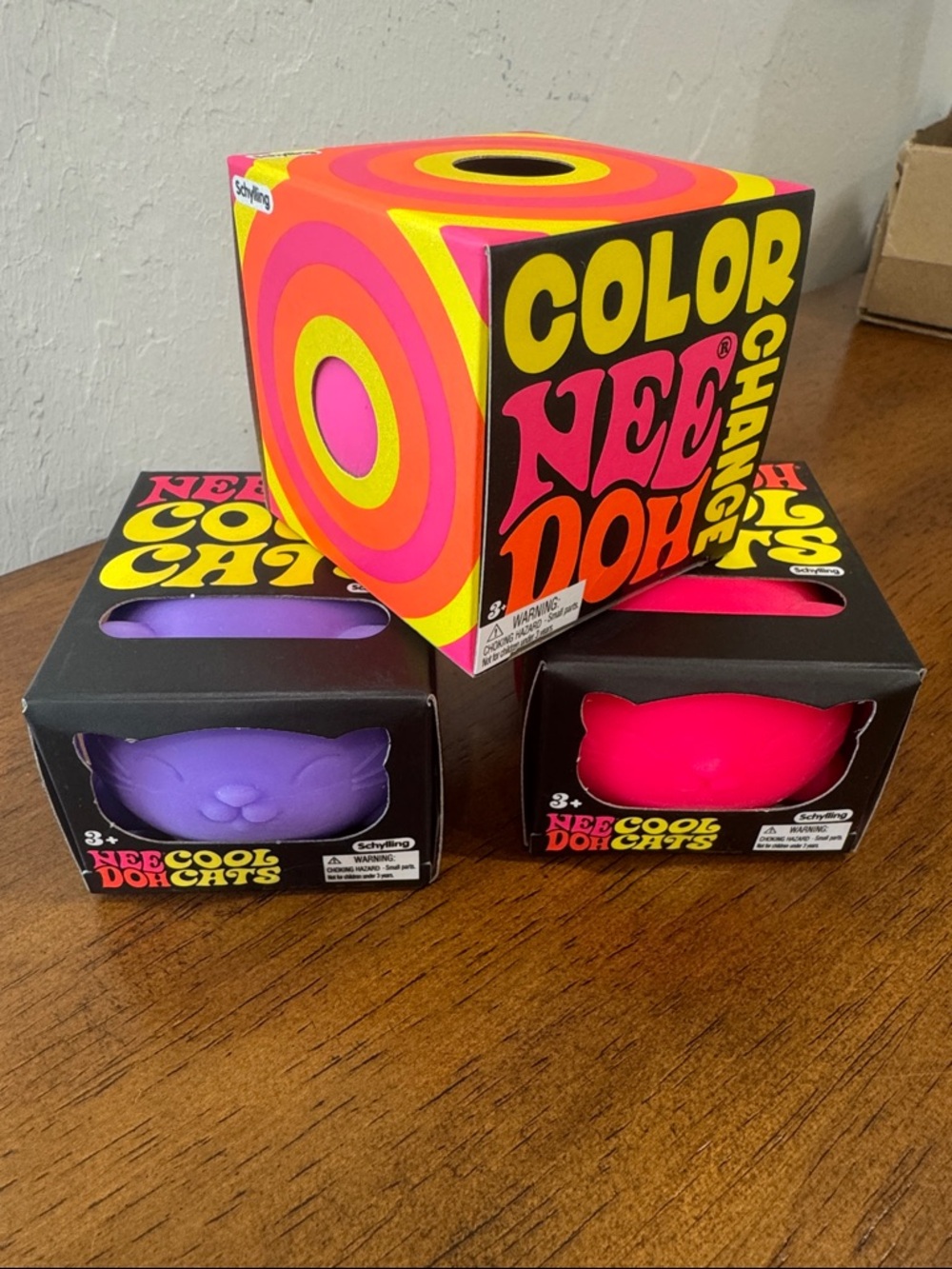 NeeDoh Bundle: Neon Pink and Purple Cool Cats + Pink Color Change Ball NIB
